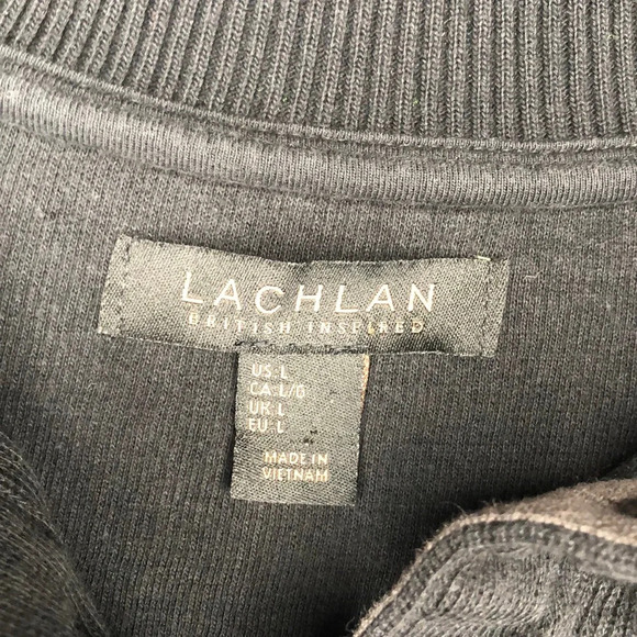 Lachlan British Inspired- Black Ribbed Pullover with 4 Snaps at neck line - Picture 4 of 5
